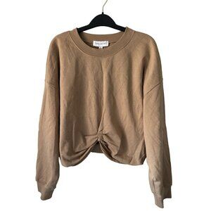 Something Blue Sweatshirt Sweater Beige Pulled Front Cotton Size Large